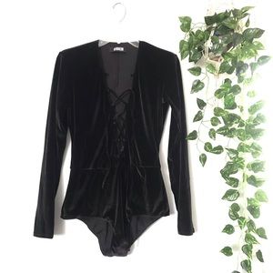 Reformation Avalon Velvet Bodysuit